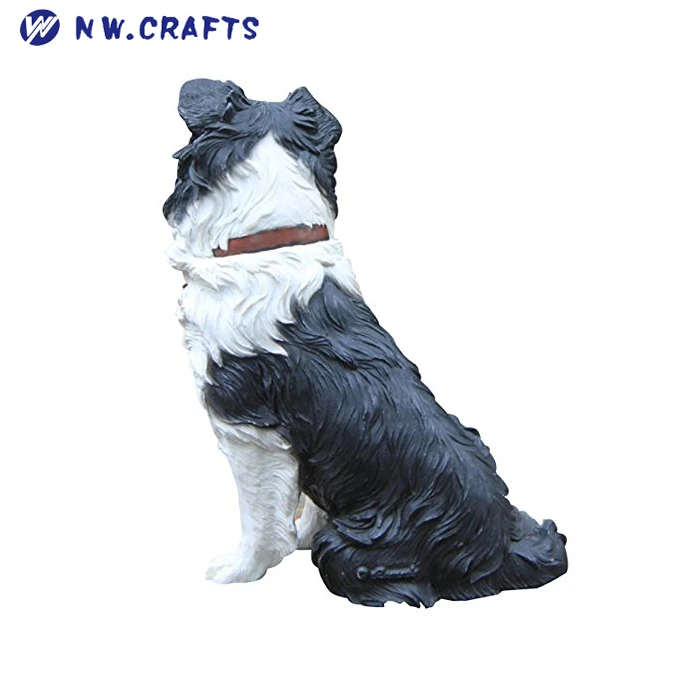 Vividly Generic Border Collie Original Dog Figurine Resin Statue