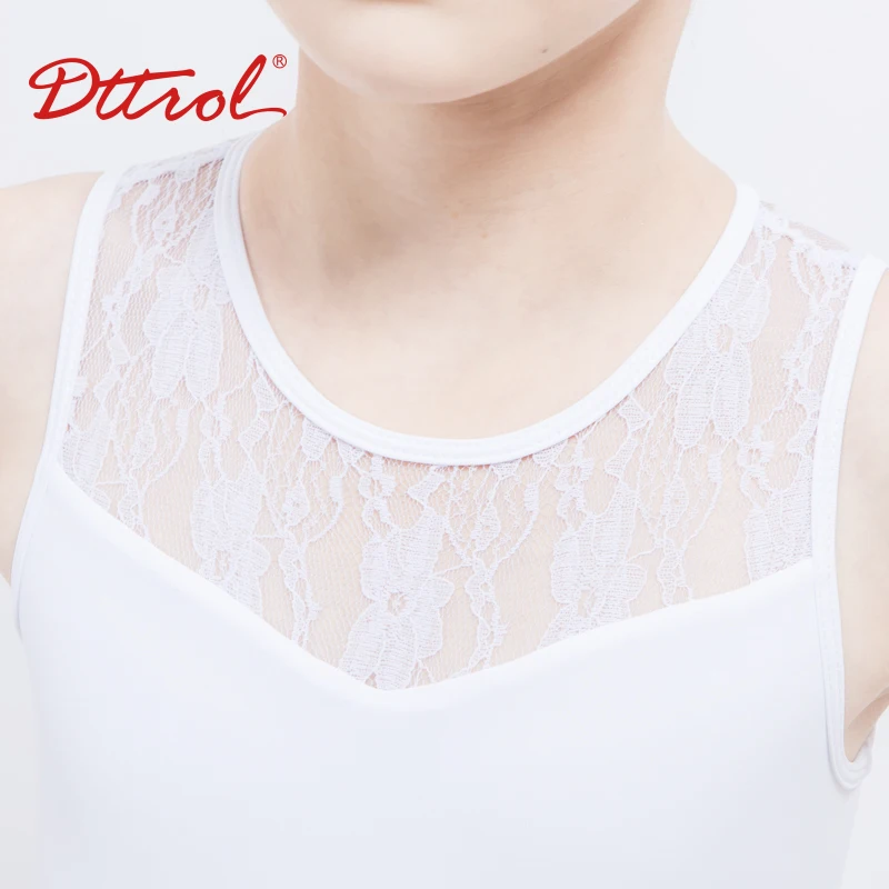 D031040 Dttrol New Arrivals White Lace tank Dance Leotards