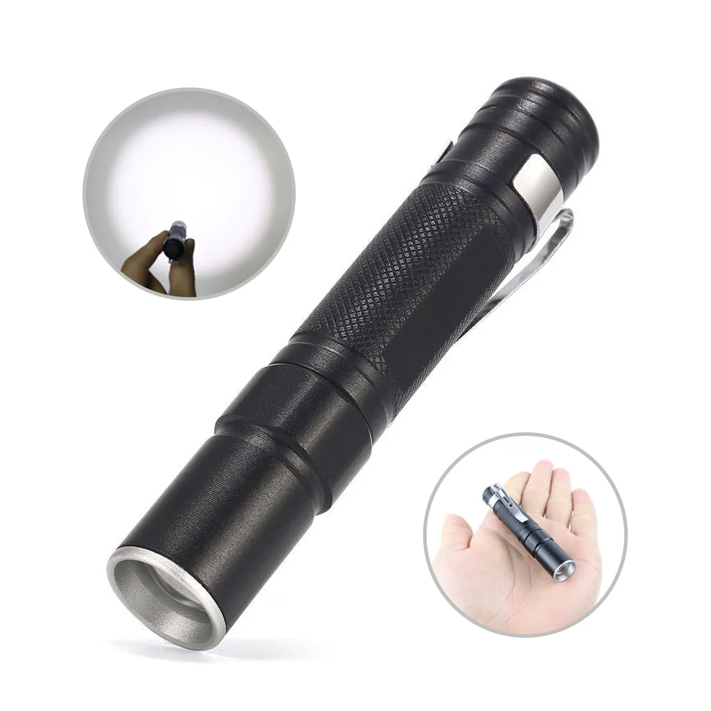 Super Bright Mini Torch Light EDC Flashlight LED Emergency Dry Battery Aluminum Alloy AA a Battery Powered Led Al Feneri ROHS 10