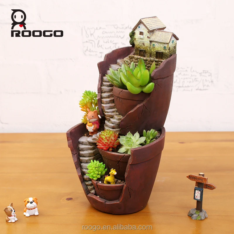 
 Roogo сувенирная Статуэтка 2 этаж садовый декор цветочных горшков под заказ  
