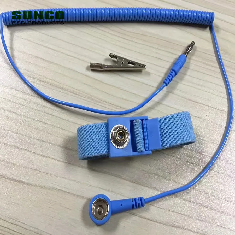 Антистатические браслеты, антистатические браслеты с заземляющим шнуром и зажимом