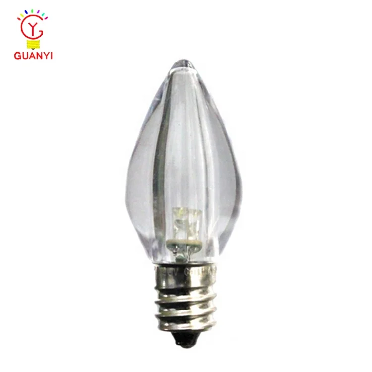 For UL C7 LED Bulb with Smooth Transparent Lighting Red Candle Type