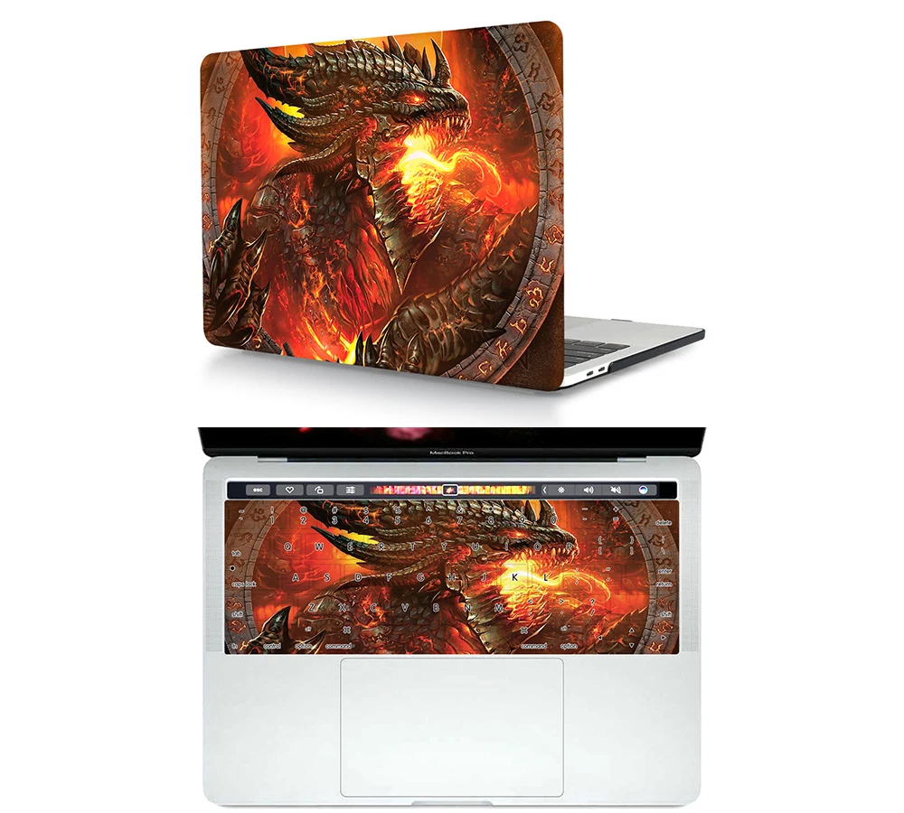 Жесткий пластиковый Чехол для клавиатуры 2 в 1 в картонной коробке с животным дизайном, защитный чехол для Macbook, 13 дюймов, чехол для ноутбука A2179 M1