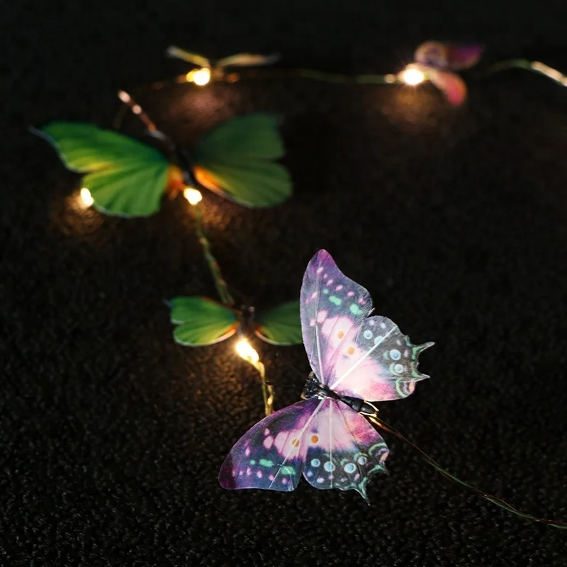 Rechargeable Battery Operated LED butterfly String Lights for Home Decor