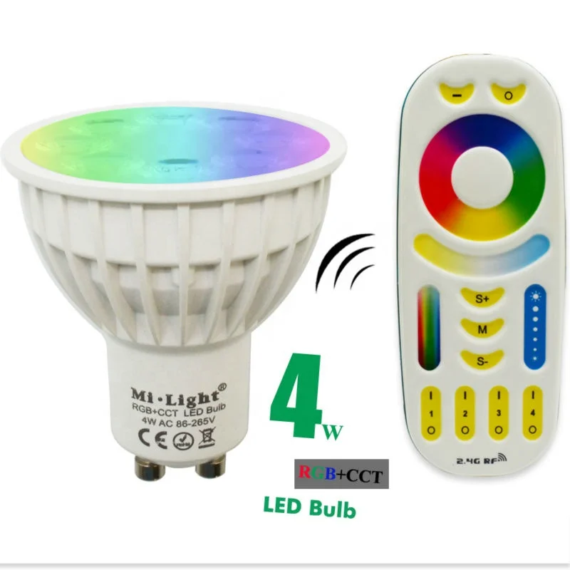 AC85-265V 4W GU10 RGB+CCT LED Dimmable Spotlight Bulb