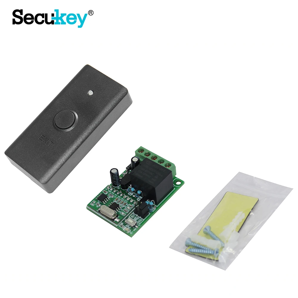 433MHz Rolling Code Wireless Exit Button With Dry Contact Receiver