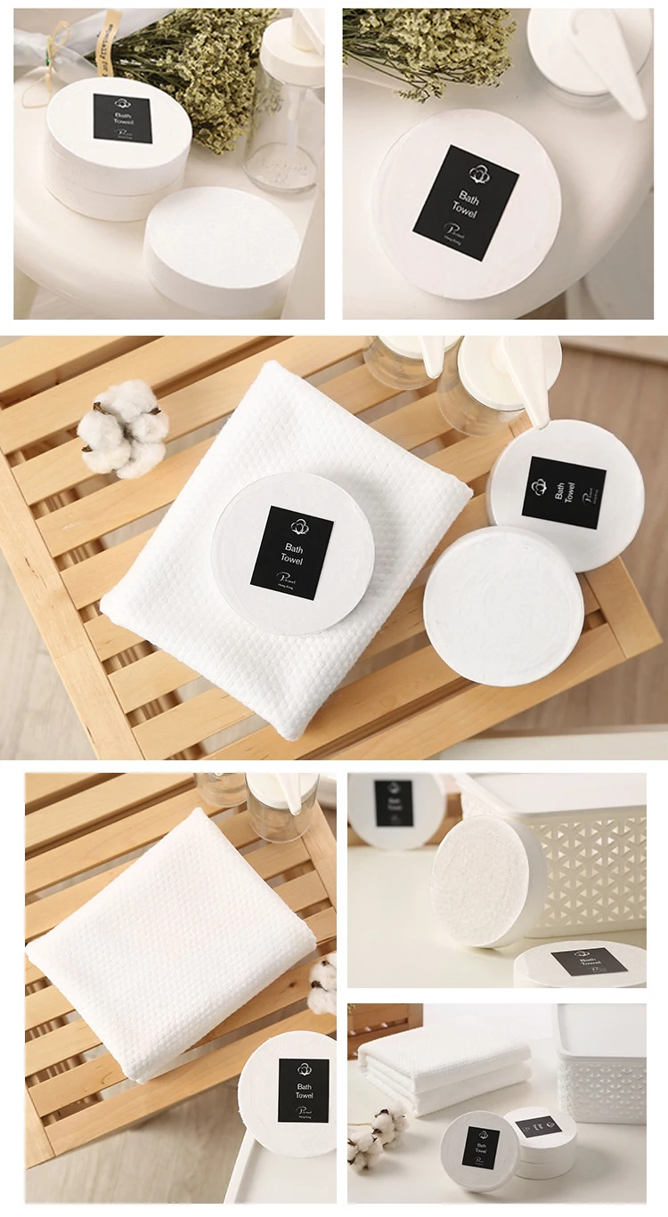 P.travel Vacuum Packed Round Pressed Travel Towels Disposable Super