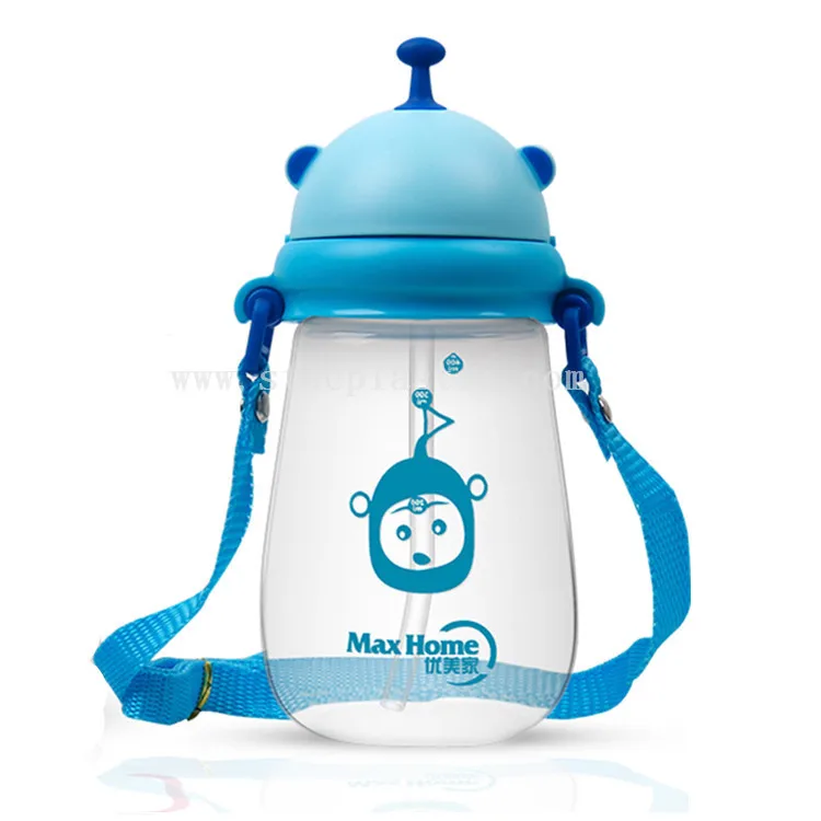 ПП Пластиковая портативная бутылка для воды с соломинкой Для ребенка 400 мл бутылка для питья с веревкой