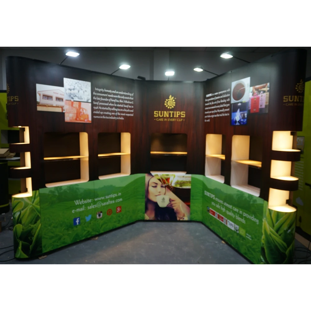 Portable Floor Standing Customized PVC Advertising Aluminum Frame Pop up Display Backdrop Wall for Trade Fair Booth