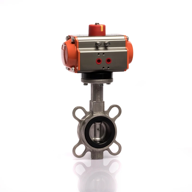 Low Price DN50 Wafer Connection 10 Inch Stainless Steel Pneumatic butterfly Valve
