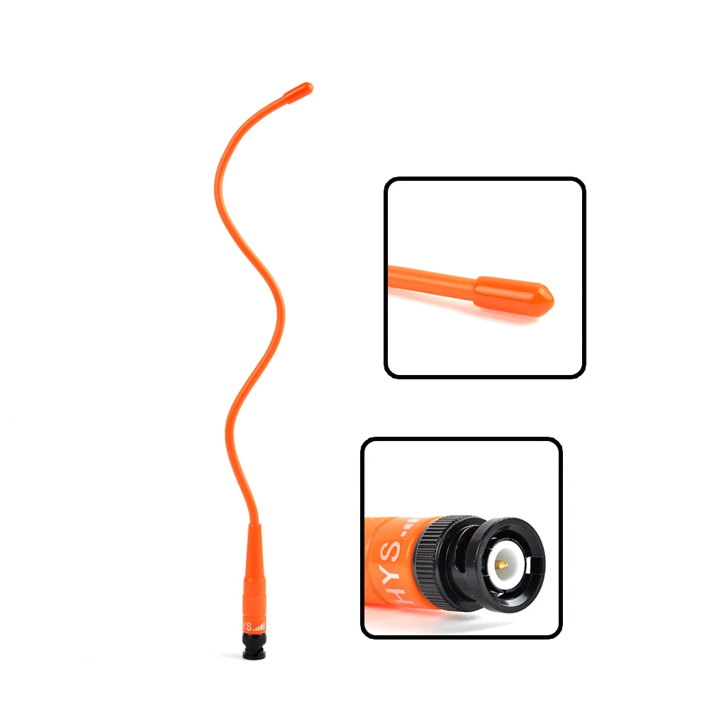 Antenne Radio HYS Double Bande BNC - VHF/UHF 144/430MHz, Souple, Pour Talkies-walkies (orange)
