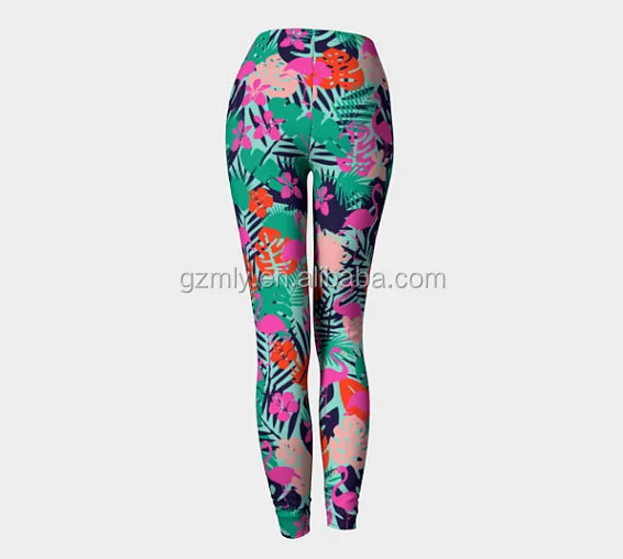 tropical print yoga pants