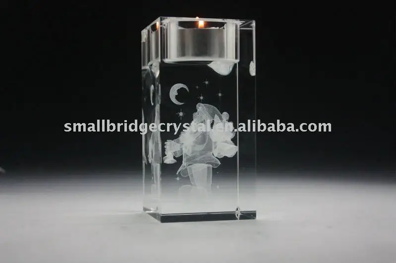 christmas crystal candle holder/crystal gift