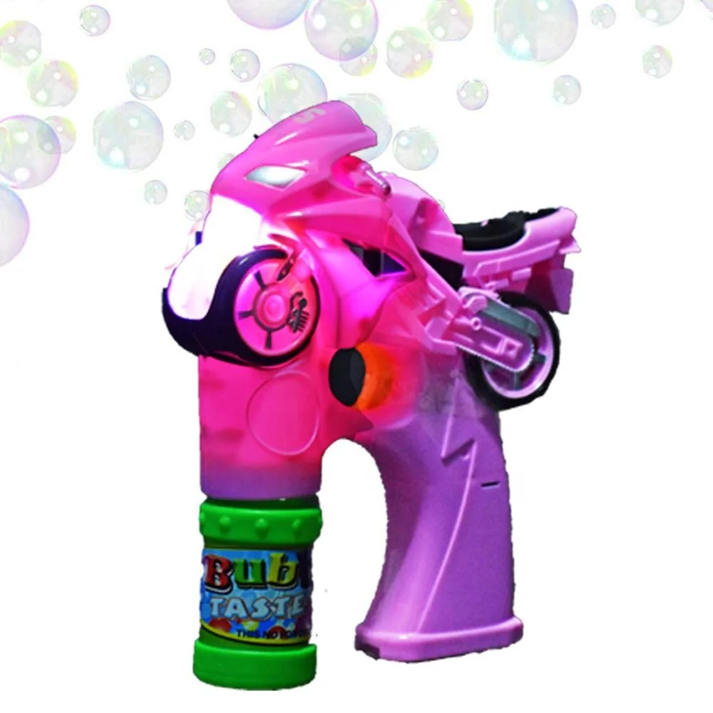 LIGHT UP  PINK HORSE BUBBLE GUN WITH SOUND 2 BOTTLES  BUBBLES AND BATTERIES toy 