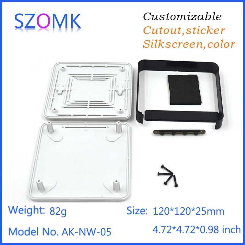 Plastic Network Enclosure Wifi Router and Modems case 120*120*25mm