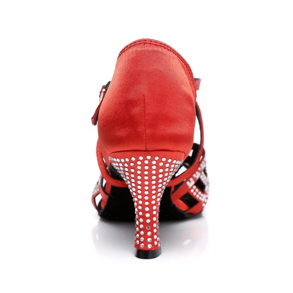 
 Туфли для бальных танцев L347, женские туфли из сатина и страз для латиноамериканских танцев  