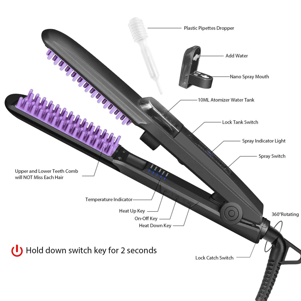 Wholesale Factory Price Mini Wireless Portable  Hair Straightening Brush