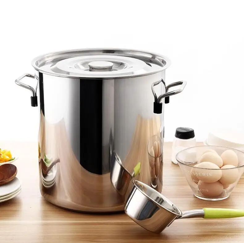 Buy Wholesale China Commercial Large Capacity Stainless Steel 304 Soup  Bucket Stock Pot With Cover Deep Pot & Stock Pot at USD 6.6