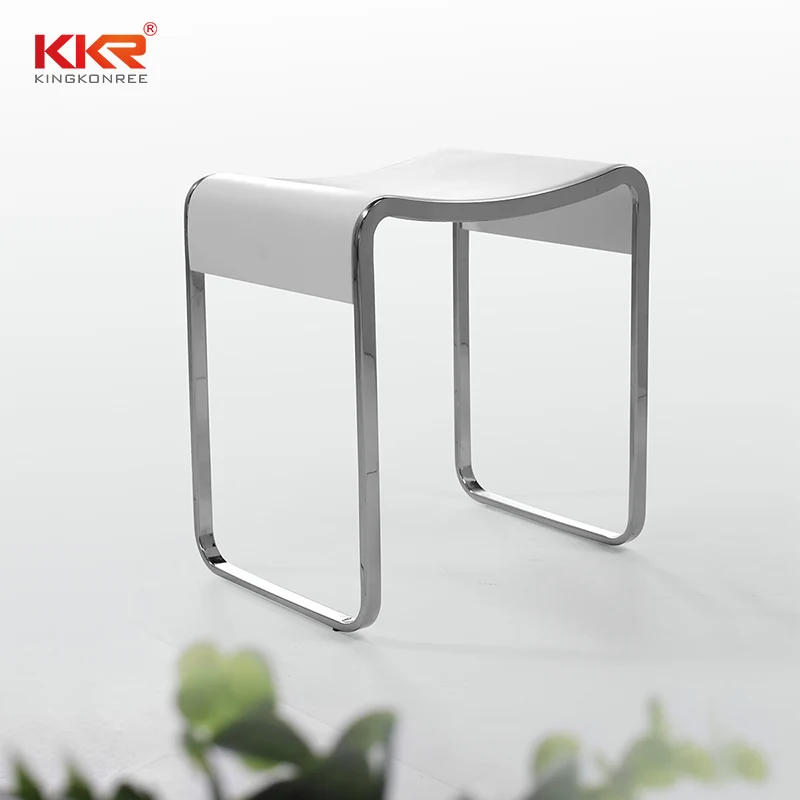 KKR Acrylic Solid Surface Bath Stool Resin Stone White Bathroom Stools