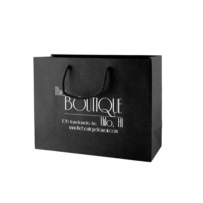 Custom Printed Black Eyelash Packaging Paper Gift Bags With Logo No Minimum