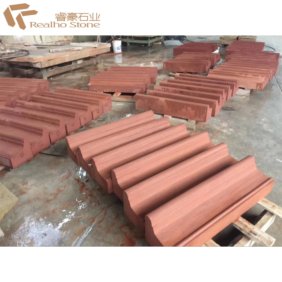 Nature Cornice Red Sandstone with Machine Cut Surface
