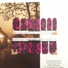 Sexy Purple Lace Nail Arts Sticker 14 pcs set Waterproof Nail Decal Art Sticker Gel Polish