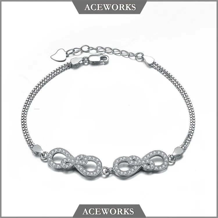 Bevilles Infinity Bracelet 925 Sterling Silver Bracelet Hamsa