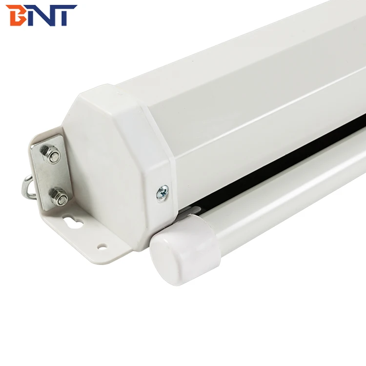 BNT Manual Ceiling Mount Projection Projector Screen With Self Locking 100 Inch