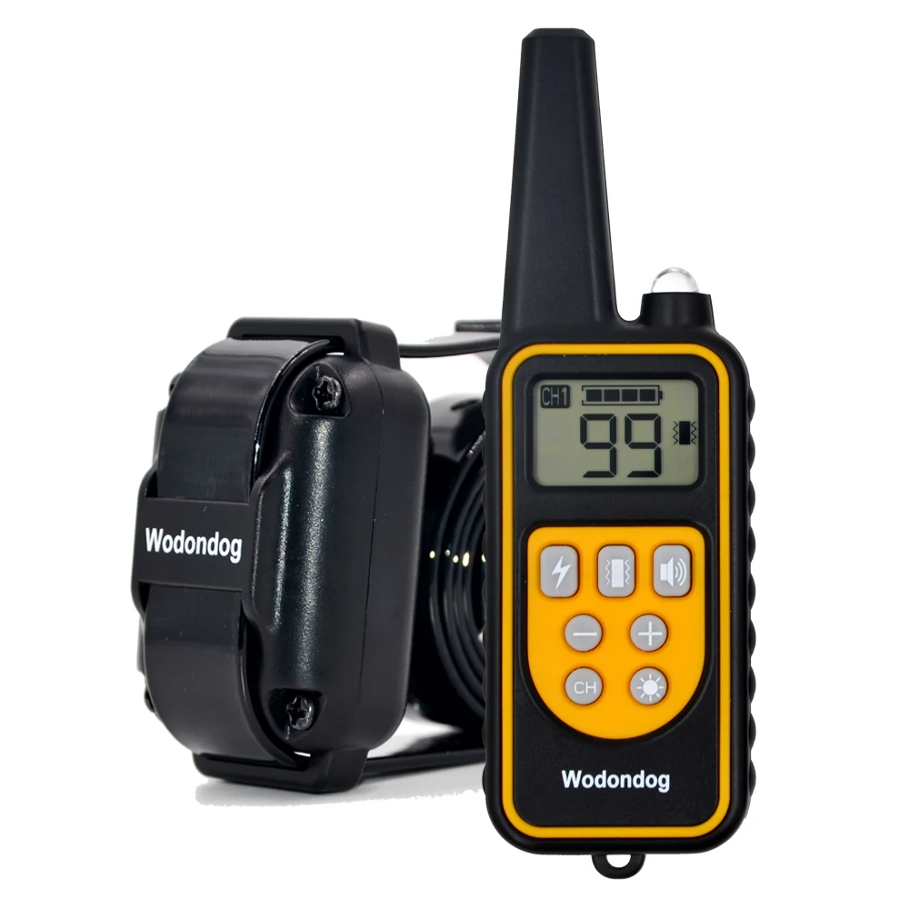 WODONDOG Rechargeable and Waterproof IP7 800m Remote Dog Training Collar  with Leather Collar