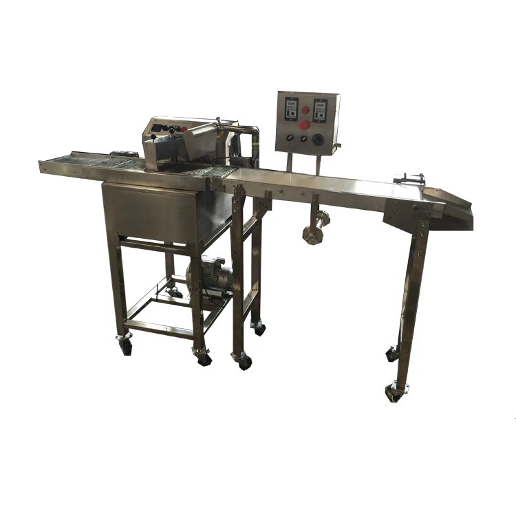 OEM Automatic 8kg Chocolate Enrobing Coating Machine Food Grade Stainless Steel Chocolate Making Production Line