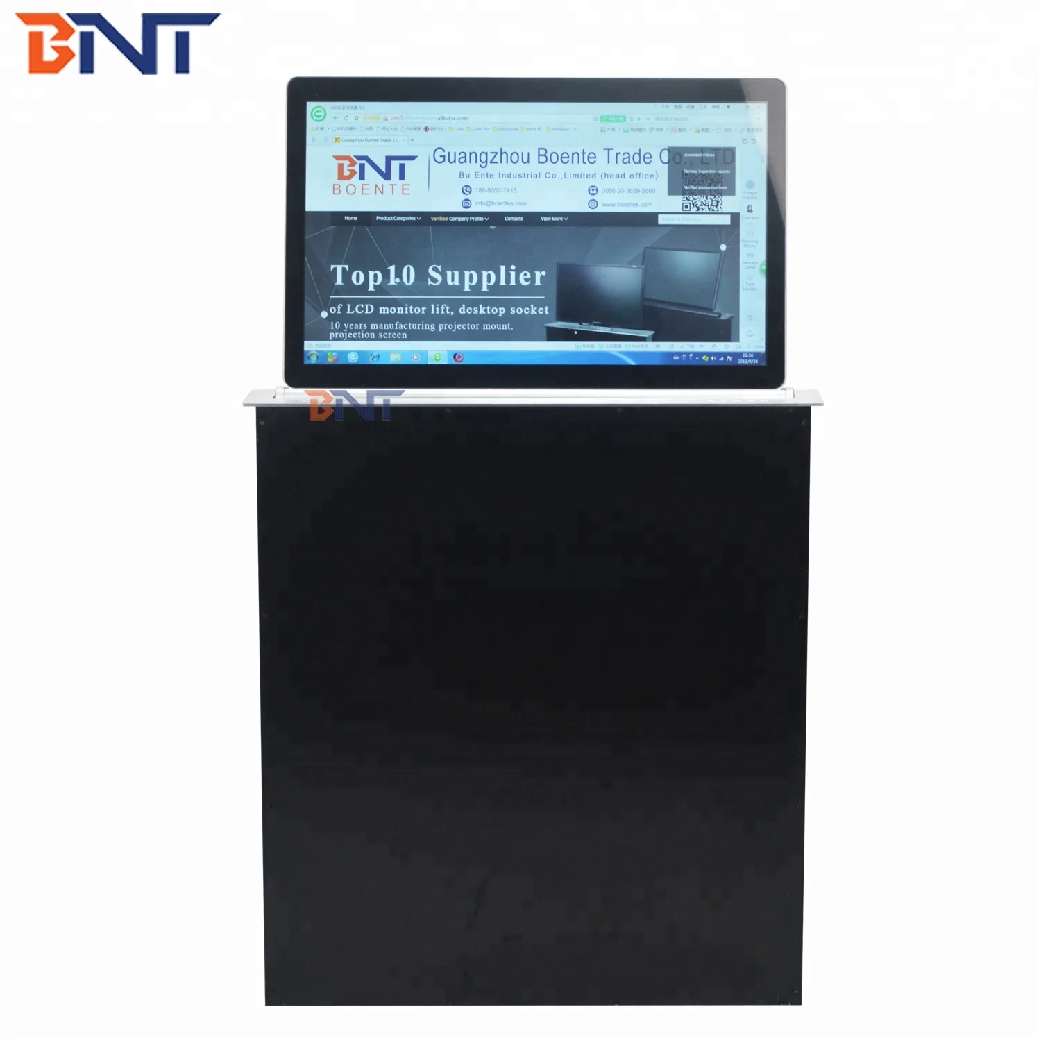 BNT Smart Office Conference Room LCD Monitor Motorized Lifting Mechanism With Screen