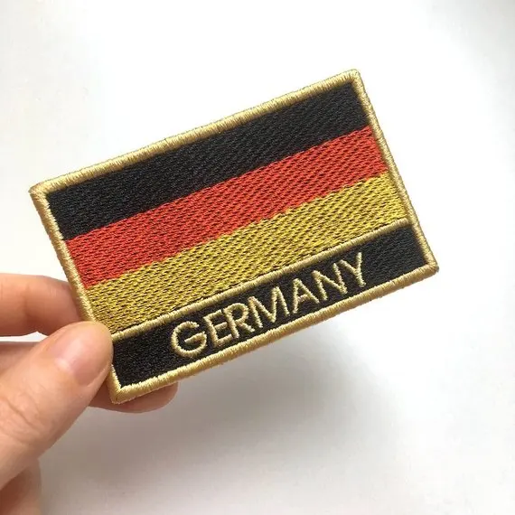 OEM Custom Germany Flag Patch Iron on Arm Embroidered Patches for Clothing