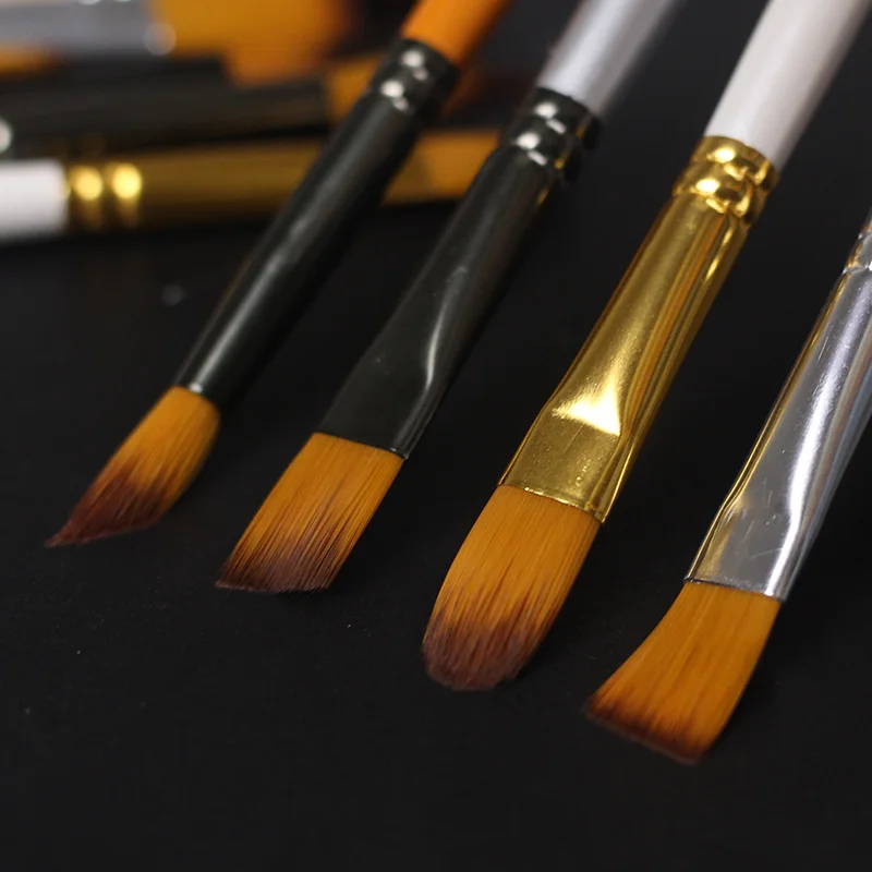 Set di pennelli per pittura artistica, pennelli in legno, pittura