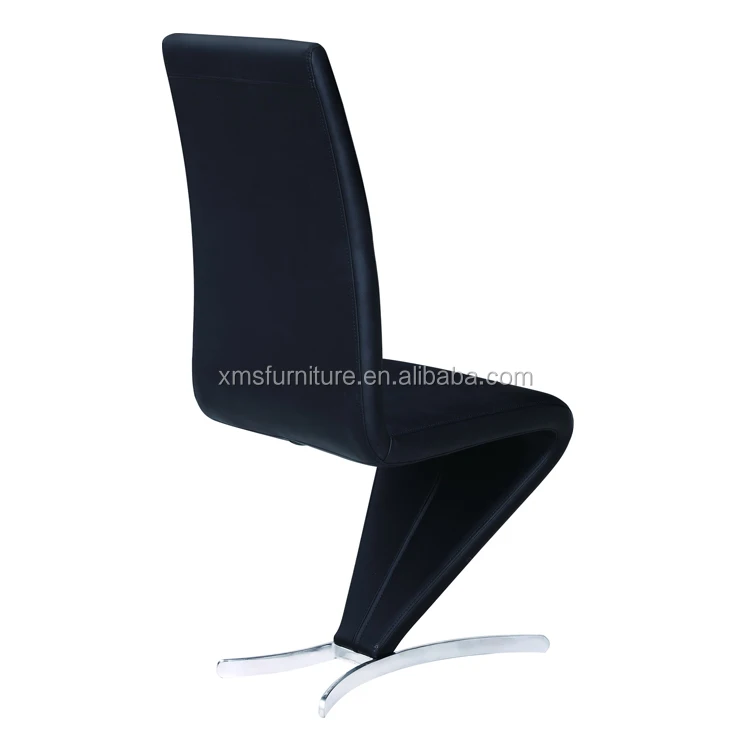 Popular PU Cover Silver Plated Base Comfortable Z Shape Dining Chair