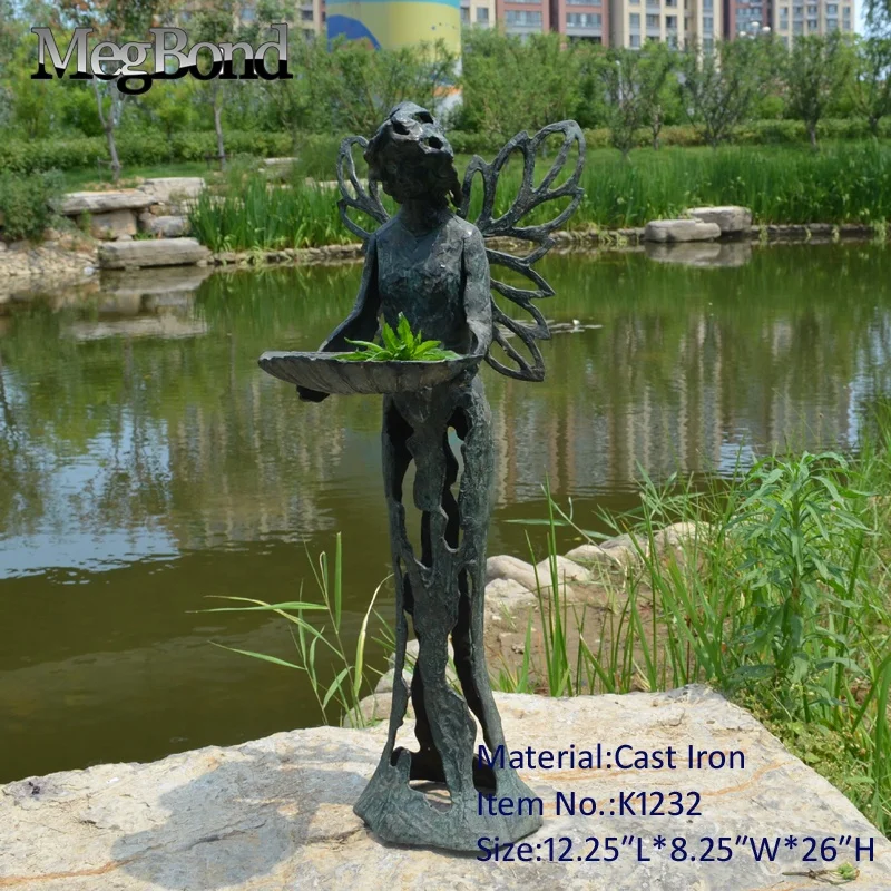 Cast Iron Metal Fairy Sculpture For Garden,Heavy Cast Iron Metal Fairy