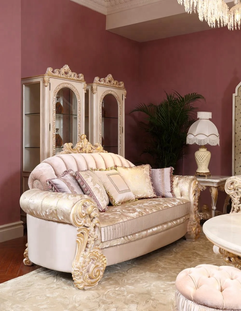 Bisini роскошный стильный чехол-накладка резной королевская мебель деревянный вид в разрезе классическая гостиная диван-BF07-10065