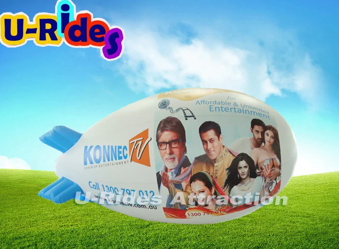 Digital Printing PVC Business Advertising Balloon 5m Inflatable Helium Airship with LOGO Print air Blimp for Promotion Show