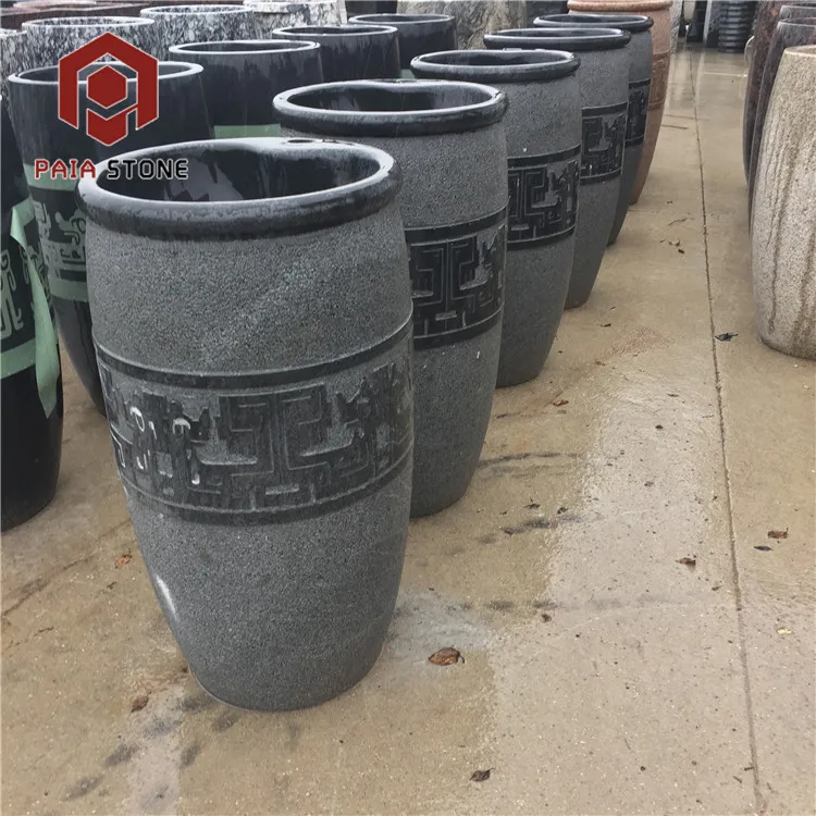 product bathroom travertine pedestal natural granite stone sink-0