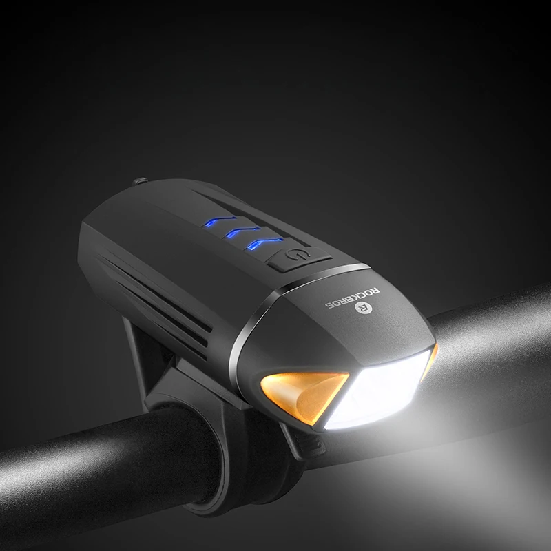 ROCKBROS 2 in 1 Remote Control Bicycle Electric Bell Bicycle Front Light Cycling 350LM USB Rechargeable Handlebar Flashlight