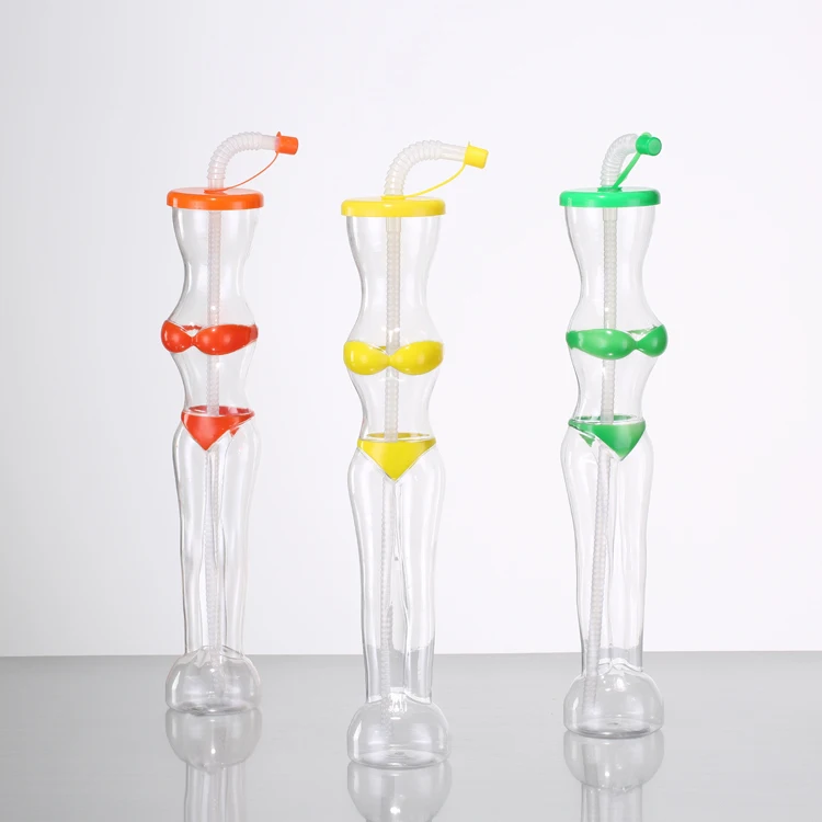Most Popular 600ML Different Shape Bikini Cup Plastic Slush Yard Glass for Bar Pool Parties