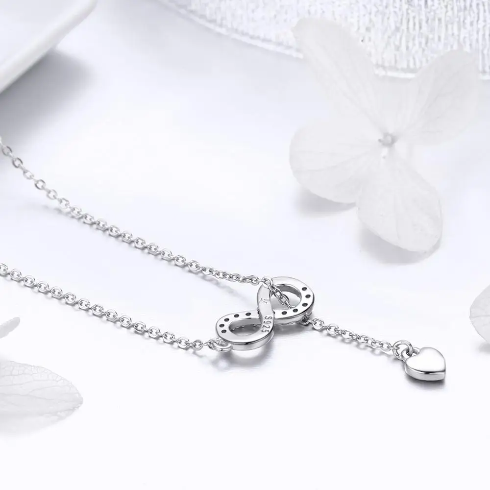 Ciondolo A Cuore Con Trifoglio In Argento Sterling 925 E Zirconia Cubica - Gioiello Stile Europeo - 3