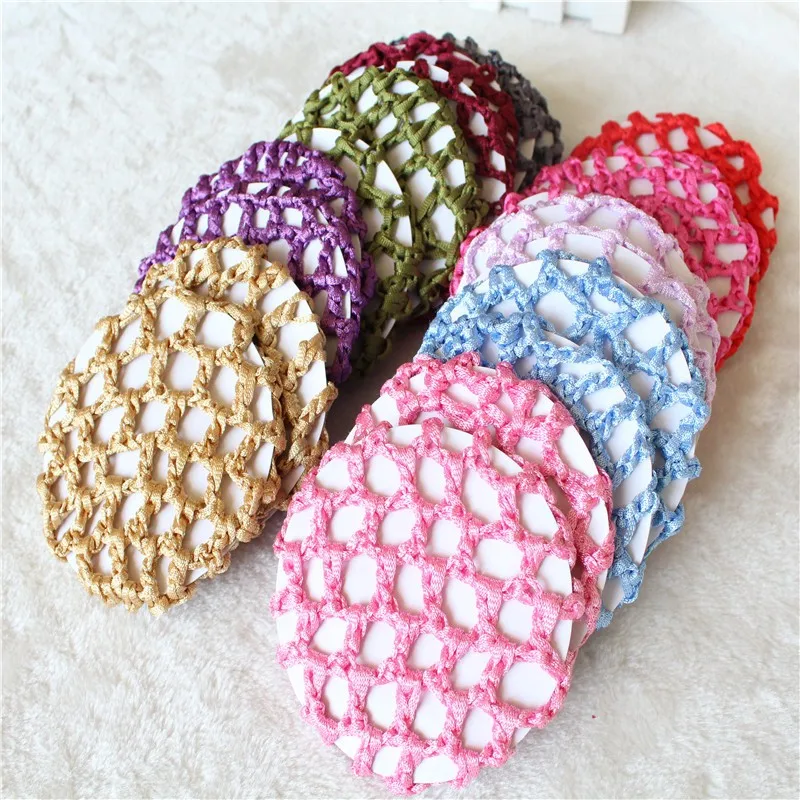 HB00002 Women Dot Satin Flower Bun Cover Snood Hair Net