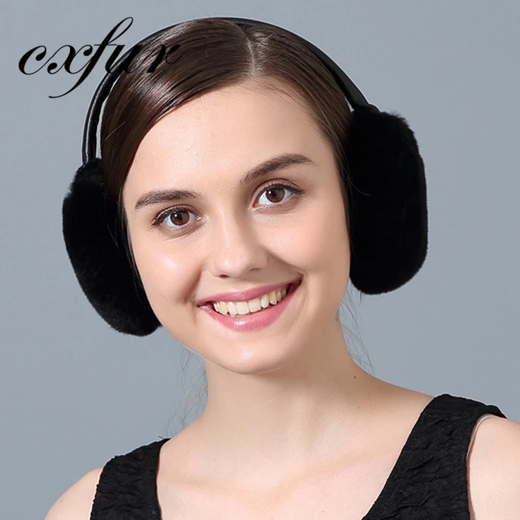 CX-A-56E высококачественные женские теплые наушники из натурального меха кролика