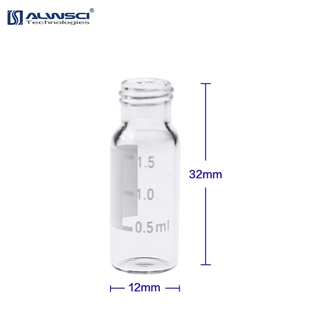 Clear Glass with Label Lab Test 2ml GC Vial HPLC