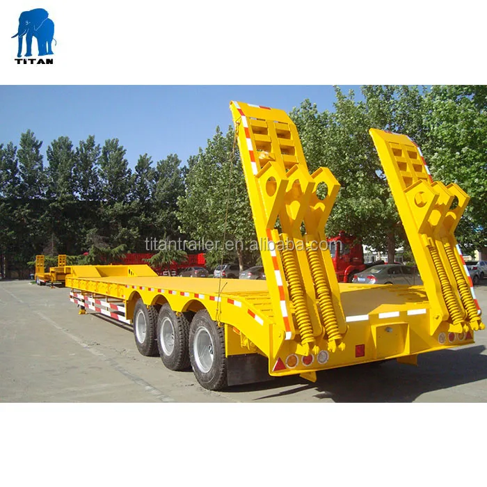 Titan Low Bed Dimensions Lowboy Trailer 100 Ton 6 Axles Extendable Low