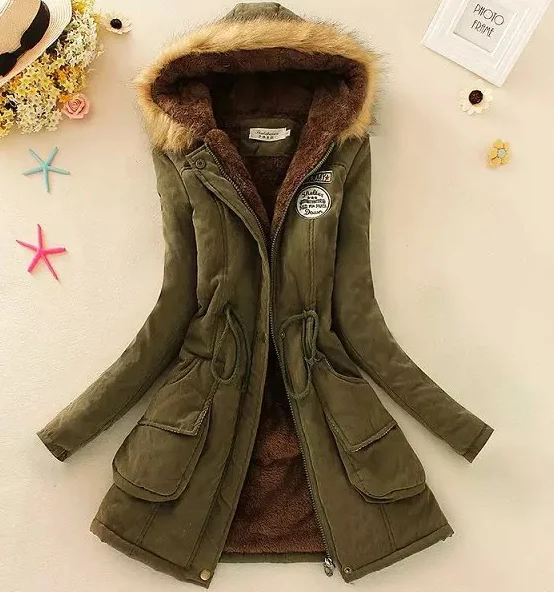 ladies warm coat with hood