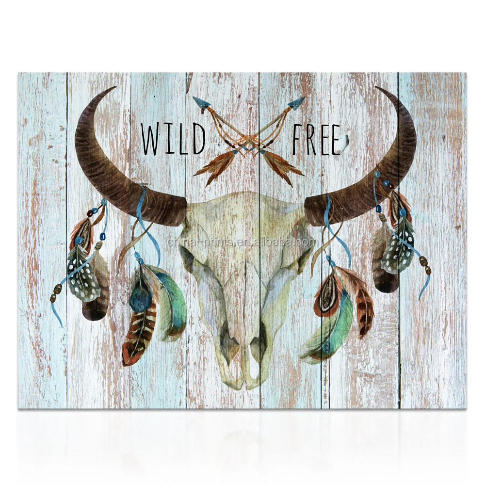 Modern Home Decor Canvas Art Print Feathered Animal Bone Painting On Wood Board Creative Canvas Wall Decor Stretched Buy 1 Panel Canvas Print Wall Poster For Home Decor Canvas Art Print Product On