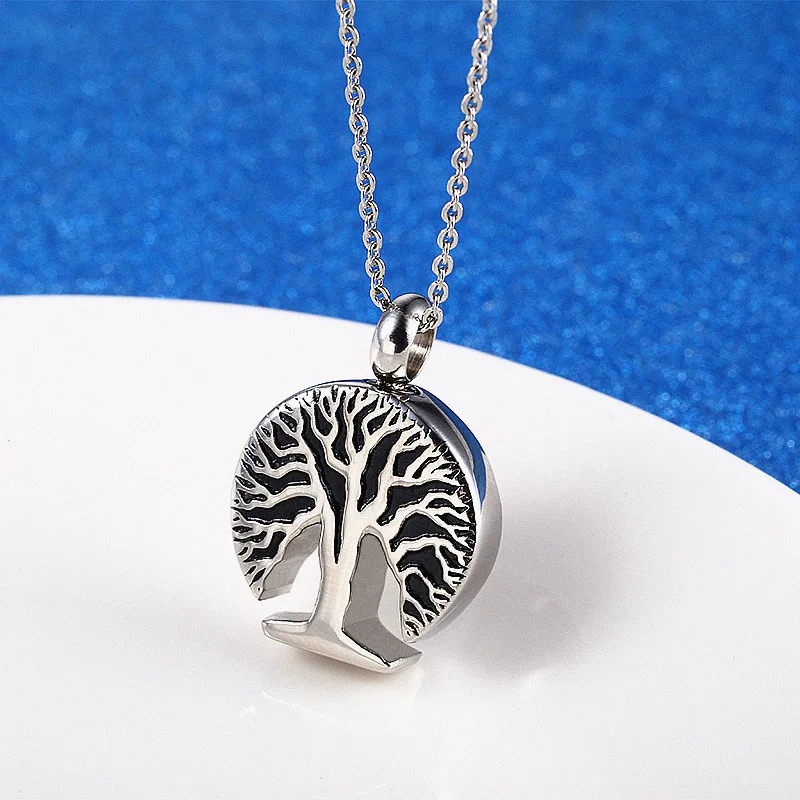 Cremation Jewelry Tree of Life Keepsake Memorial Urn Necklace Ash Holder Pendant Necklace