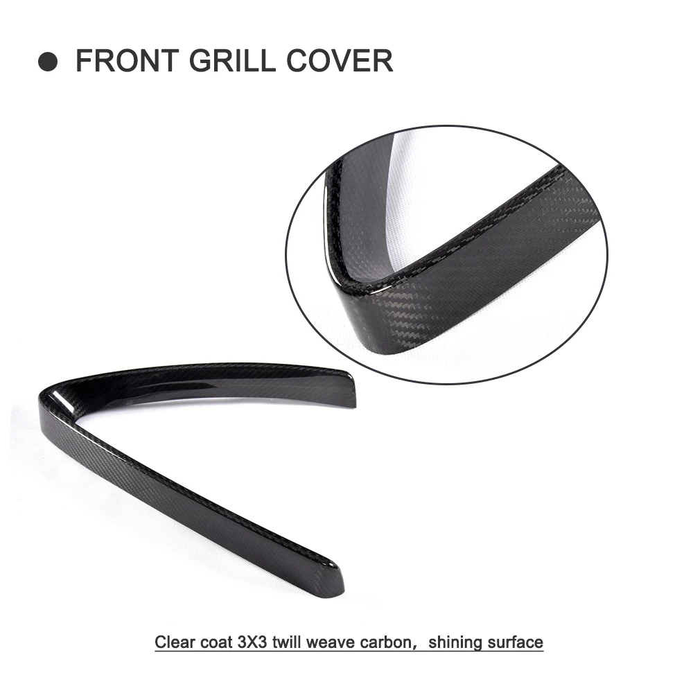 Carbon Fiber Front V-Shape Grille Cover For 2017-2025 Alfa Romeo Giulia Quadrifoglio - Add-On Trim