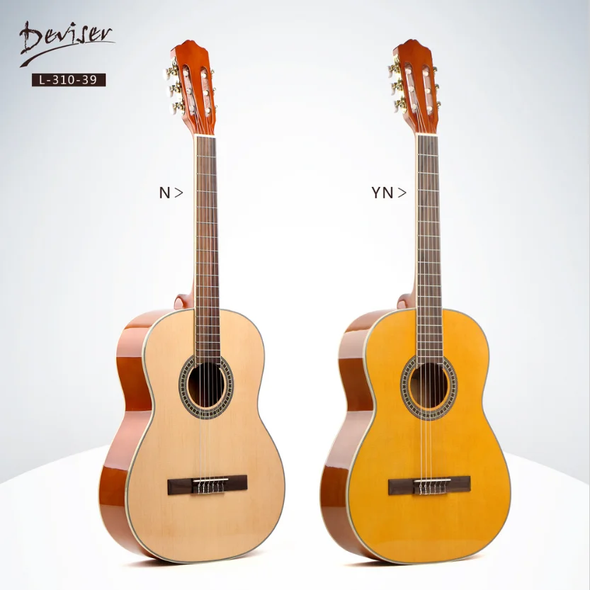 Tamaño regular Color madera natural Calidad Estándar 4/4 Guitarra clásica concierto completa con accesorios . 